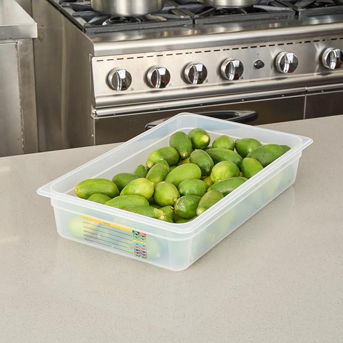 Restaurantware Food Storage Container 1 Pack of 20.7 x 12.6 x 3.9 Inches Plastic Stackable Storage Box White Reusable Label Container Dishwasher Safe For Restaurants And Kitchens