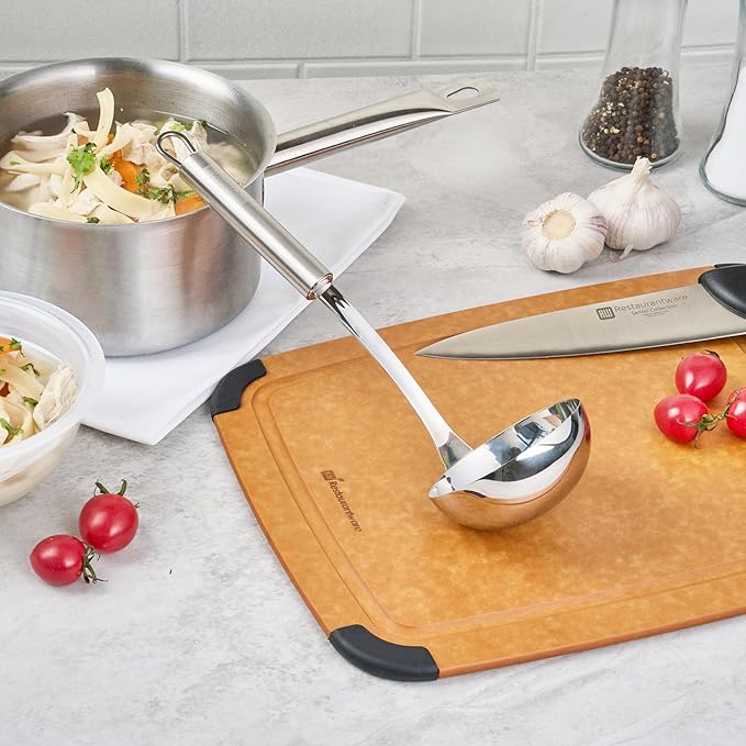 Ladle 1 Pack 11.4 Inch Serving Ladle with Deep Bowl Ergonomic Handle Precision Pouring Durable Stainless Steel Silver Utensil For Soups, Gravies, Buffet Use