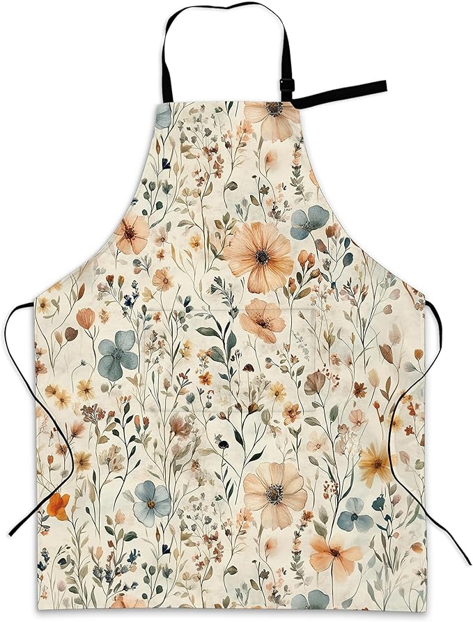 Cooking Apron for Women and Men,Adjustable Chef Bib Apron with 2 Pockets, Water and Oil Resistant for Kitchen Use