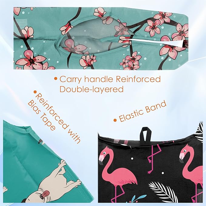BeeGreen Cat Reusable Grocery Bags 6 Pack - Foldable, Heavy Duty Shopping Tote Bags with Zipper Pouch, Large Capacity (50+ Lbs), Animal Prints Designs for Women & Men, Machine Washable