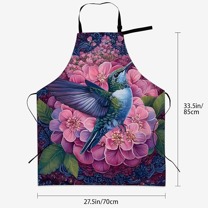 Colorful Pug Apron for Women Men 28x33in, Kitchen Chef Aprons with 2 Pockets, Polyester, Pug Dog Apron