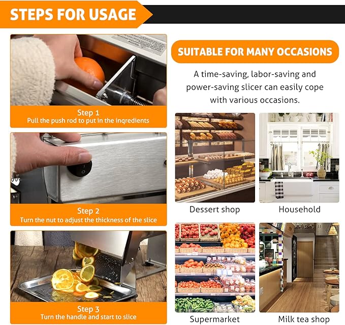 WICHEMI Electric Vegetable Slicer Commercial Fruit Slicing Machine Potato Slicer Electric Cabbage Shredder Machine 2 IN 1 Manual Electric Vegetable Cutter Stainless Steel Food Slicer