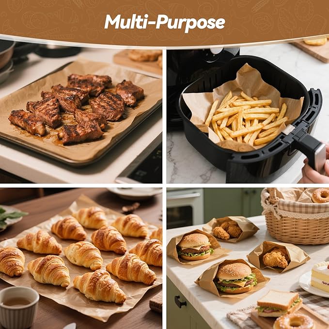 360 Count 9"x 13" Heavy Duty Parchment Paper Sheets for Baking, No-Stick & No-Leak Unbleached Baking Paper, Pre-cut Half Parchment Paper Sheets for Oven, Air Fryer, Microwave