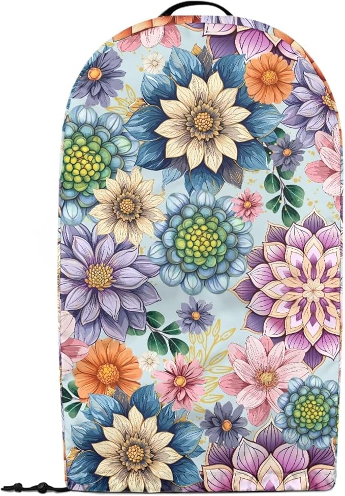 Colorful Flowers Blender Covers for Kitchen Food Processor Cover Dust Washable Foldable Coffee Appliance Cover Universal Design with Top Handle