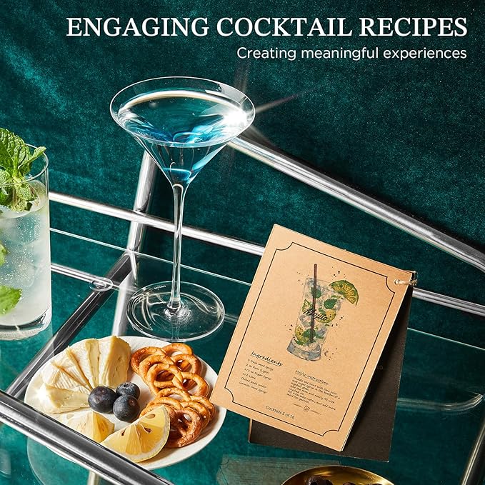 KITESSENSU Cocktail Shaker Set Bartender Kit with Stand | Complete 24-Piece Bar Set Cocktail Kit with All Bar Accessories, Black
