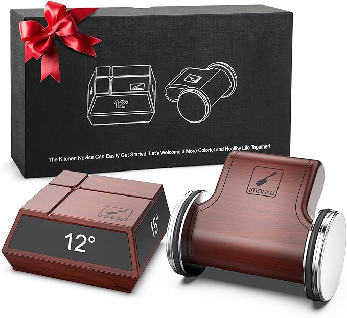 imarku Rolling Knife Sharpener Kit, Kitchen Knife Sharpener, 2 Diamond Discs for Sharpening and Honing, Magnetic Knife Sharpening Kit for Razor Sharp Kitchen Knives, 12°, 13°, 15°, 20° Angle Guides