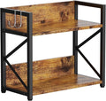 2 Tier Kitchen Counter Shelf Organizer, Coffee Bar Station Organizer for Countertop，Space Saving Spice Rack, Desk Shelf Riser, Coffee Bar Accessories(Rustic Brown, Medium)