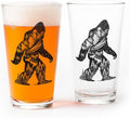 Black Lantern Set of 2 Pint Glasses – Screen Printed Drinking Glasses - 16 oz Highball Water Glasses Cups Sets Beer Glasses Tumblers Bar Glasses for Home and Kitchen (Bigfoot + Mountain Landscape)