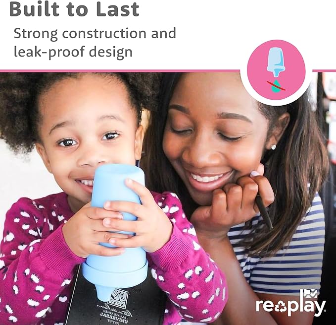 Re-Play Spill-Proof Sippy Cups - Reusable 10 Oz Set of 4, Dishwasher & Microwave Safe, Made in USA, Princess