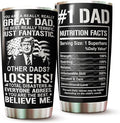 Dad Tumbler - Gifts for Dad on Fathers Day, Christmas, Birthday - Dad Coffee Mug - Dad Cup - #1 Dad Tumbler - Daddy Cup - Gifts for Dad from Daughter, Son - Dad Nutrition Facts Tumbler