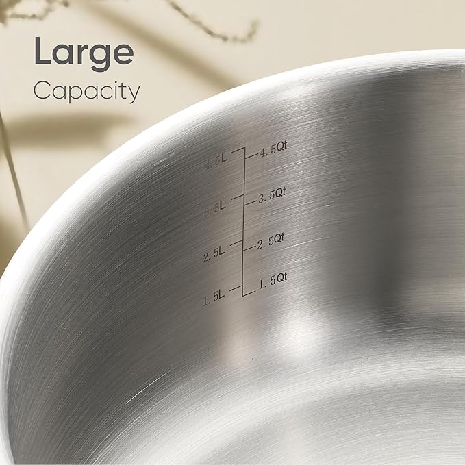 CAROTE 6QT Fully-Clad 3-Ply Stainless Steel Stockpot with Lid Small Kitchen Pot,Outer Ceramic Layer,Even Heating, Fits all stoves,Oven & Dishwasher Safe,Stay Cool Handle,Purple (PFAS/PFOA/PFOS Free)