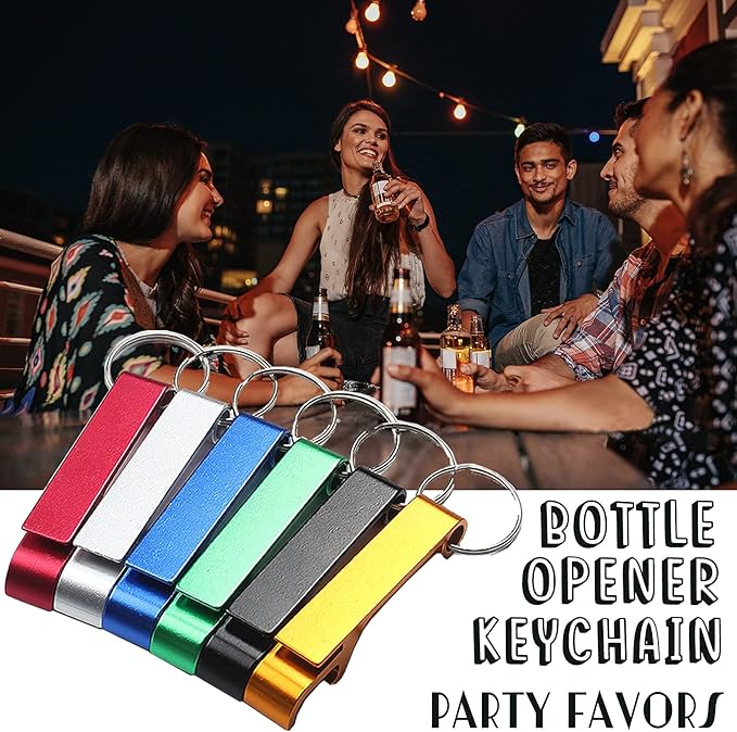 50 Bottle Opener Keychain Bulk for Men Women Multicolor Aluminum Key Chain Beer Can Bottle Opener for Party Favor Wedding Favor Bartender Groomsmen Fathers Day