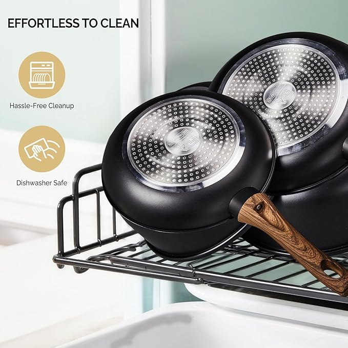 Bonnlo 20 PCS Non-Stick Cookware Set, Cast Aluminum Pots and Pans Set, Induction RV Kitchen Cook Set, Dishwasher Safe, PFAS PFOA & PFOS Free, for Home