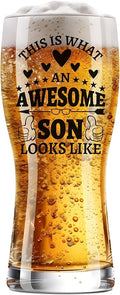 Onebttl Son Gifts from Mom, Beer Pint Glass Mug 15oz/440ml