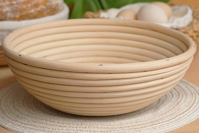 Banneton Bread Proofing Basket,9 Inch Round + 9.8 Inch Oval Sourdough Proofing Baskets with Liner,Dough Proofing Bowls,Made of Natural rattan,for Sourdough Bread Baking Supplies