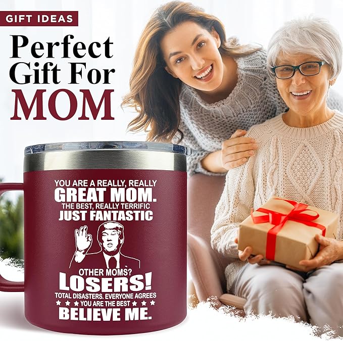 Gifts for Mom from Son, Daughter - Christmas Gifts for Mom, Wife, Women - Moms Birthday Gift Ideas, Cool Birthday gifts for Moms, Mothers - Best mom Mug, 14 Oz Stainless Steel moms Coffee Mug