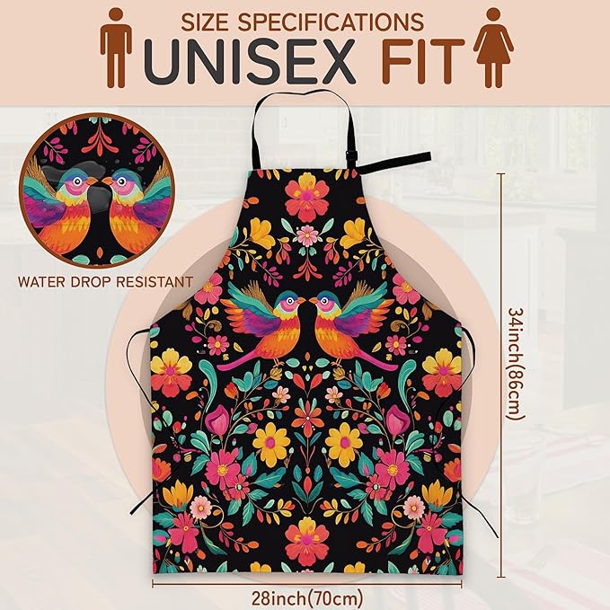Adjustable Kitchen Apron with Pockets for Women and Men,Soft Chef Apron for Cooking, BBQ, and Grill