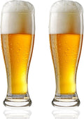 Premium 24oz Pilsner Beer Glasses Set of 2 – Heavy Base Tall Bar Glasses Crystal Clear & Durable Design, Lager Pilsner Glass for Home Bar, Restaurants, Party Use