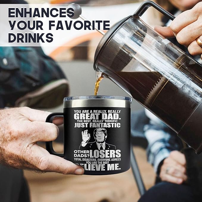 Christmas Gifts for Dad, Men - Gifts for Dad from Daughter, Son - Dads Birthday Gift Ideas, Happy Birthday gifts for Dads, Fathers - Best Dad Ever Gift, Present for dads - 14 Oz dad Mug