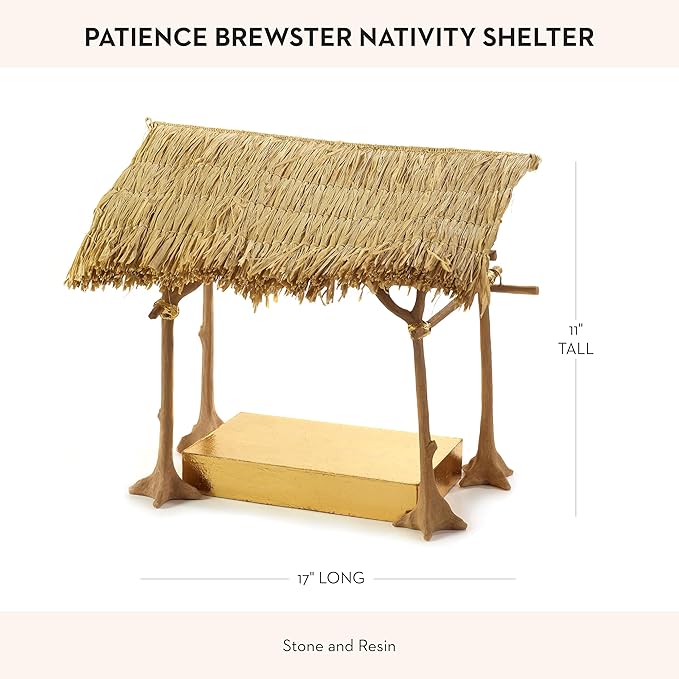MACKENZIE-CHILDS Patience Brewster Nativity Figurine, Christmas Nativity Home Decor, Shelter