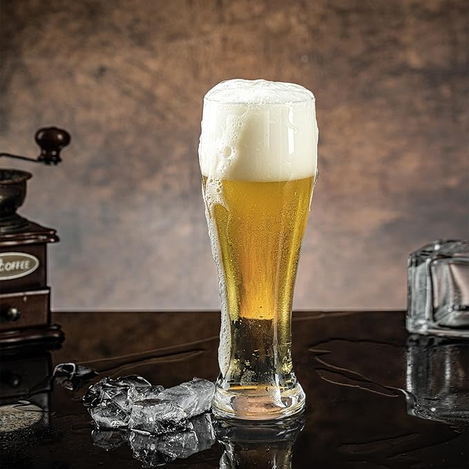 Bar Glasses, Classic Pilsner Tall Glasses with Heavy Base, 17 Oz. (Set of 2)