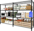 GAOMON 59" W Storage Shelves Metal Shelving Unit, 1060 LBS Heavy Duty Wire Shelving 4-Tier L-Shaped Storage Rack with Adjustable Shelf for Pantry Kitchen Corner Bedroom