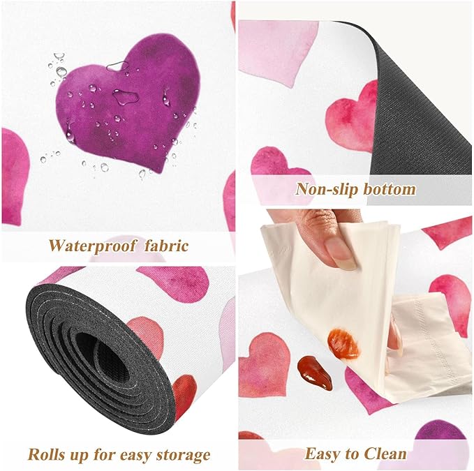 Valentines Trivet Table Runner 40 Inches Long Hearts Valentine's Day Heat Resistant Hot Pad Multi Purpose Mat for for Hot Pots Pans Kitchen Countertops
