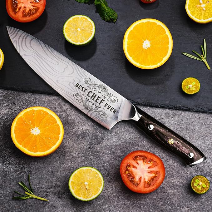 Gifts for Men Women Chef Christmas, 8 inch Professional Kitchen Knife Gift Set, German High Carbon Stainless Steel Chef's Knife, Birthday Gifts for Men, Father day Chef Gifts