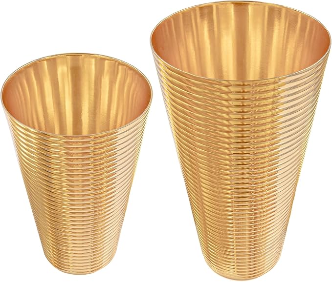 Prince of Scots 24K Gold Plated Copper Cocktail Shaker | 3-Piece Fluted Boston Shaker Set | Luxury Barware for Martini, Whiskey, Manhattan | Premium Gift for Groomsmen, Entertaining, Home Bar