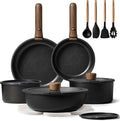 CAROTE 19pcs Pots and Pans Non Stick, Cookware Sets Detachable Handle, Induction Kitchen Pots and Pans,NonStick Cooking Set, Oven/Dishwasher/Fridge Safe, Space Saving
