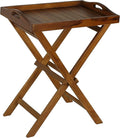 Bare Decor Kalos Outdoor Solid Teak Wood Tray Table, 30-Inch, Brown