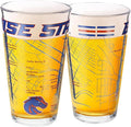 Greenline Goods – Boise State University Broncos College Pint Beer Glasses (Set of 2), 16 oz – Full-Color Logo + Campus Map