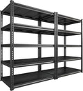 REIBII Garage Shelving 72" H Storage Shelves, 5-Tier Metal Shelving Adjustable Shelfs, Storage Shelves Heavy Duty Load 2500 LBS for Warehouse, Basement, Pantry, 72" H x36 W x18 D, 2 Pack