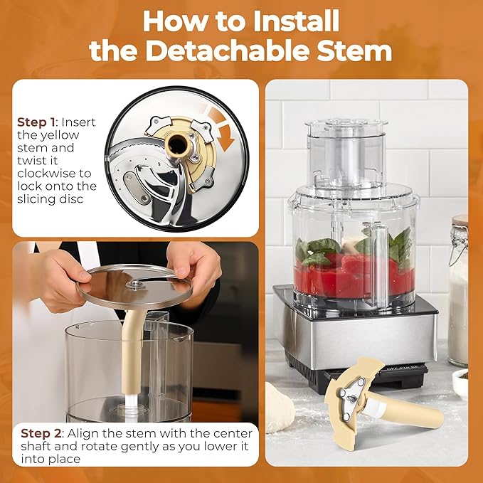 Replacement Parts DLC-039ATX-1 Compatible with Cuisinart 14 Cup Food Processor, Detachable Stem Compatible with DFP-14, DLC-2014 & MP-14 Models