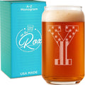 Monogram Beer Glasses for Men (A-Z) 16 oz - Beer Gifts for Men Brother Son Dad Neighbor - Unique Gifts for Him - Personalized Drinking Gift Beer Glass Mugs - Engraved Beer Can Glass (Y)