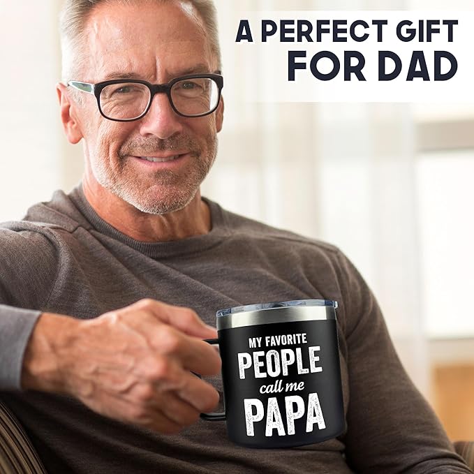 Gifts for Grandpa from Granddaughter, Grandson - Christmas Gifts for Grandpa, Papa, Dad, Men - Papa Birthday Gift Ideas, Happy Birthday gifts for Grandfather - Best papa Mug, 14 Oz Coffee Mug