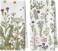 Artoid Mode Wildflower Floral Spring Kitchen Towels Tea Towels, 18x30 Inch Oversize Quick Dry Microfiber Cloth Dish Towels for Kitchen Drying Set of 2