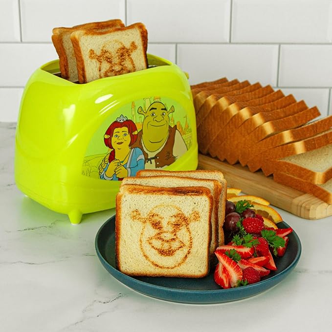 Uncanny Brands Shrek Two-Slice Toaster - Toasts Shrek’s Iconic Face Right On Your Bread