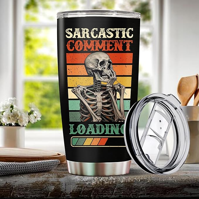 Funny Gifts Sarcastic Comment Loading Travel Cup Coffee Mug Stainless Steel Tumbler 20oz Birthday Christmas Gag Gift For Men Women Friend Coworker Present Ideas for Work Bestie Boss
