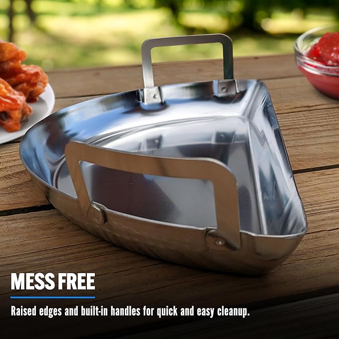 SnS Grills Drip ‘N Griddle 18” Pan - Stainless Steel Griddle, Drip Pan, Roasting & Baking Pan for Home ‘N Roam Travel Kettle, Outdoor Grilling & Indoor Oven Use, Dishwasher Safe for Easy Cleaning