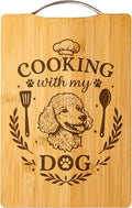 Poodle Bamboo Cutting Board, Personalized Dog Mom Gift, Engraved Kitchen Decor – Cooking with My Dog (Poodle)