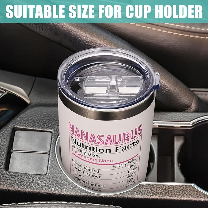 Best Nana Gifts Christmas Gifts from Granddaughter, Grandson, Grandkids, Grandchildren, 20 OZ Tumbler Unique Nanasaurus Birthday Gift for Grandma Grandmother Gigi New Nana Grandparents Insulated Cup