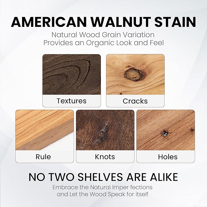 Fun Memories Floating Shelves for Wall Set of 2, Rustic Solid Elm Wood Wall Shelves 36 Inch - Invisible Bracket Mount for Living Room, Bathroom, Bedroom, Kitchen, Natural