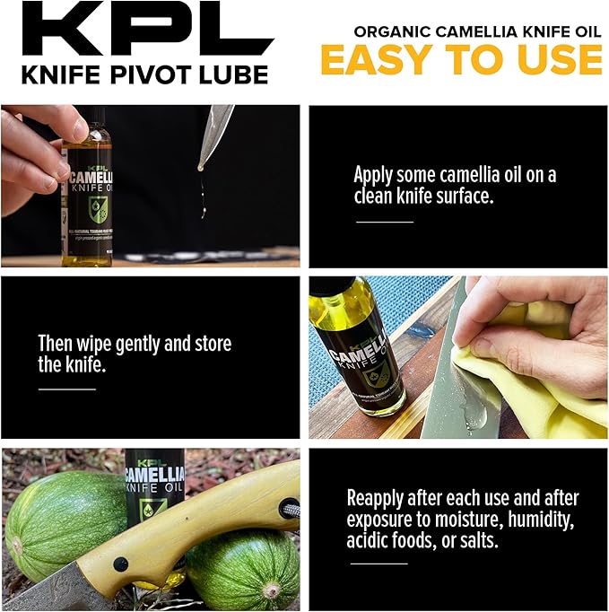 Knife Pivot Lube – Camellia Knife Oil for Blades – Tsubaki, Honing Oil for Cleaning and Blade Care – 60ml Spray Bottle