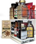Vertical Spice - Large Pullout Sliding Spice Rack Organizer - 2 Individual 2 Tier Drawers - Premium Rolling Seasoning Holder/Caddy for Hidden Pantry Storage - Made in USA (6.9''W x 12.25" H x 10.6''D)