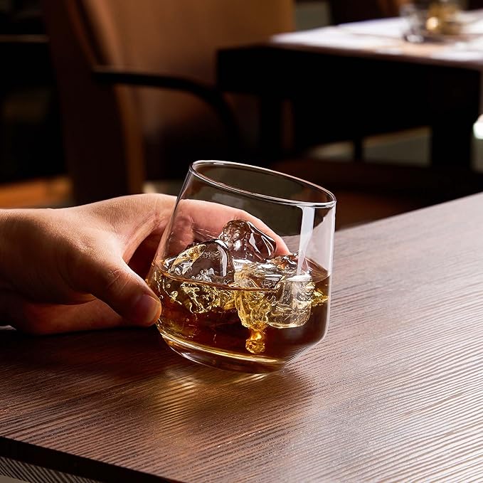 JBHO Premium Whiskey Glasses for Men - Set of 6-12 Oz Scotch Glasses - Old Fashioned Non-Lead Crystal Glass - Gift-Box Idea for Scotch Lovers/Glassware for Bourbon/Rum glasses/Bar Cocktail Glasses