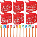 Yaomiao 24 Pcs Christmas Pot Holders with Silicone Spatula Set Wooden Handles Pot Holders for Christmas Kitchen Utensils xmas Baking Gifts for Neighbor Cooking Essentials(Simple)