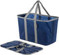 CleverMade EcoBasket Reusable Grocery Tote - Collapsible Storage Shopping Organizer - Heavy Duty Utility Bag Home
