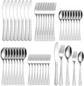 Vintage Silverware Set Hammered Flatware Silver Eating Utensils Stainless Steel Forks Spoons Knives for Restaurant Home Kitchen Parties Durable