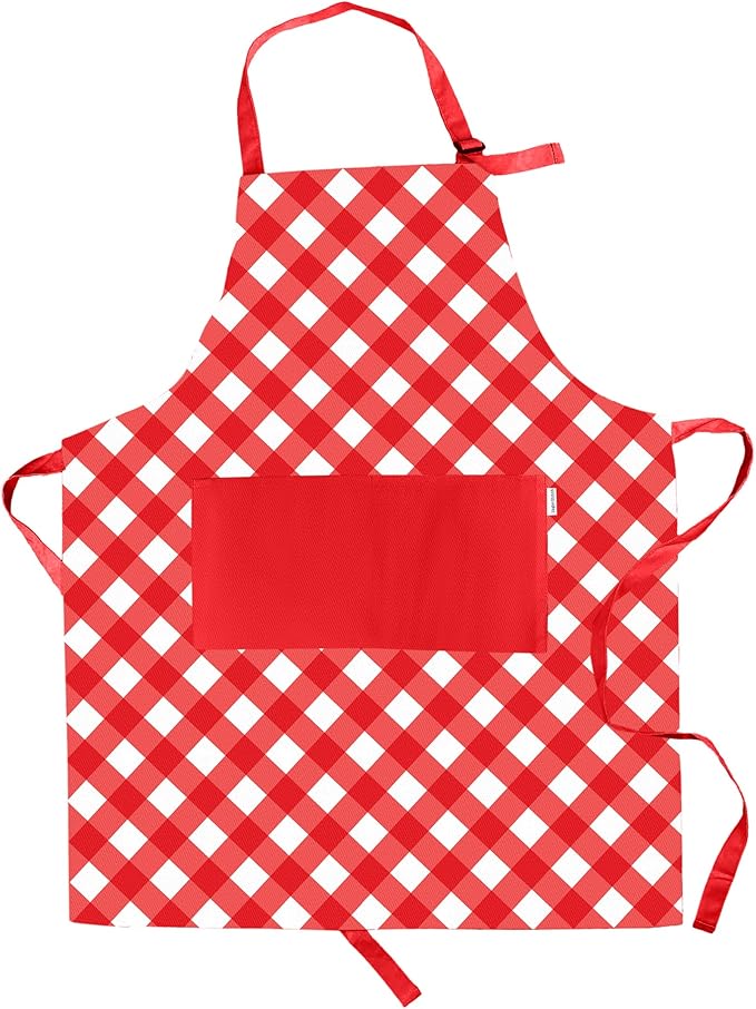 Adjustable Designer Kitchen Apron for Adults | Cotton Cooking Apron with Pockets and Adjustable Neck Buckle